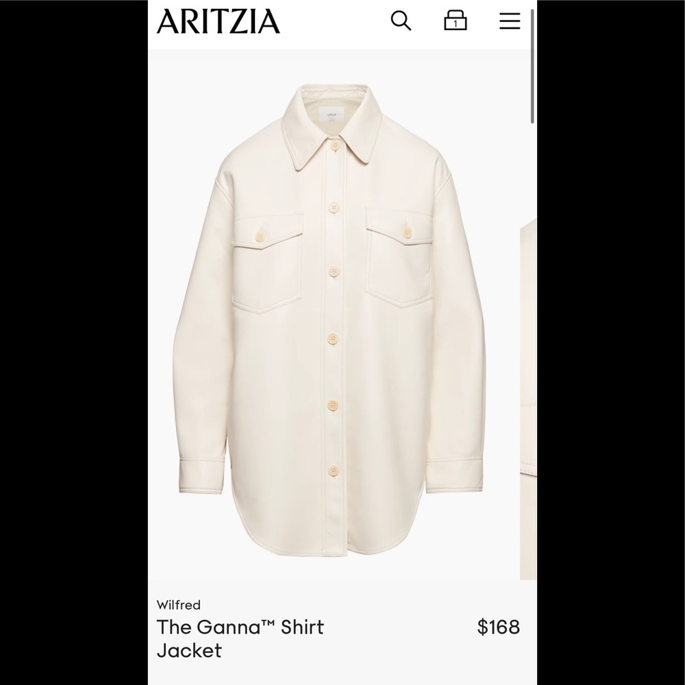 Aritzia Wilfred leather ganna jacket, birch, size Small